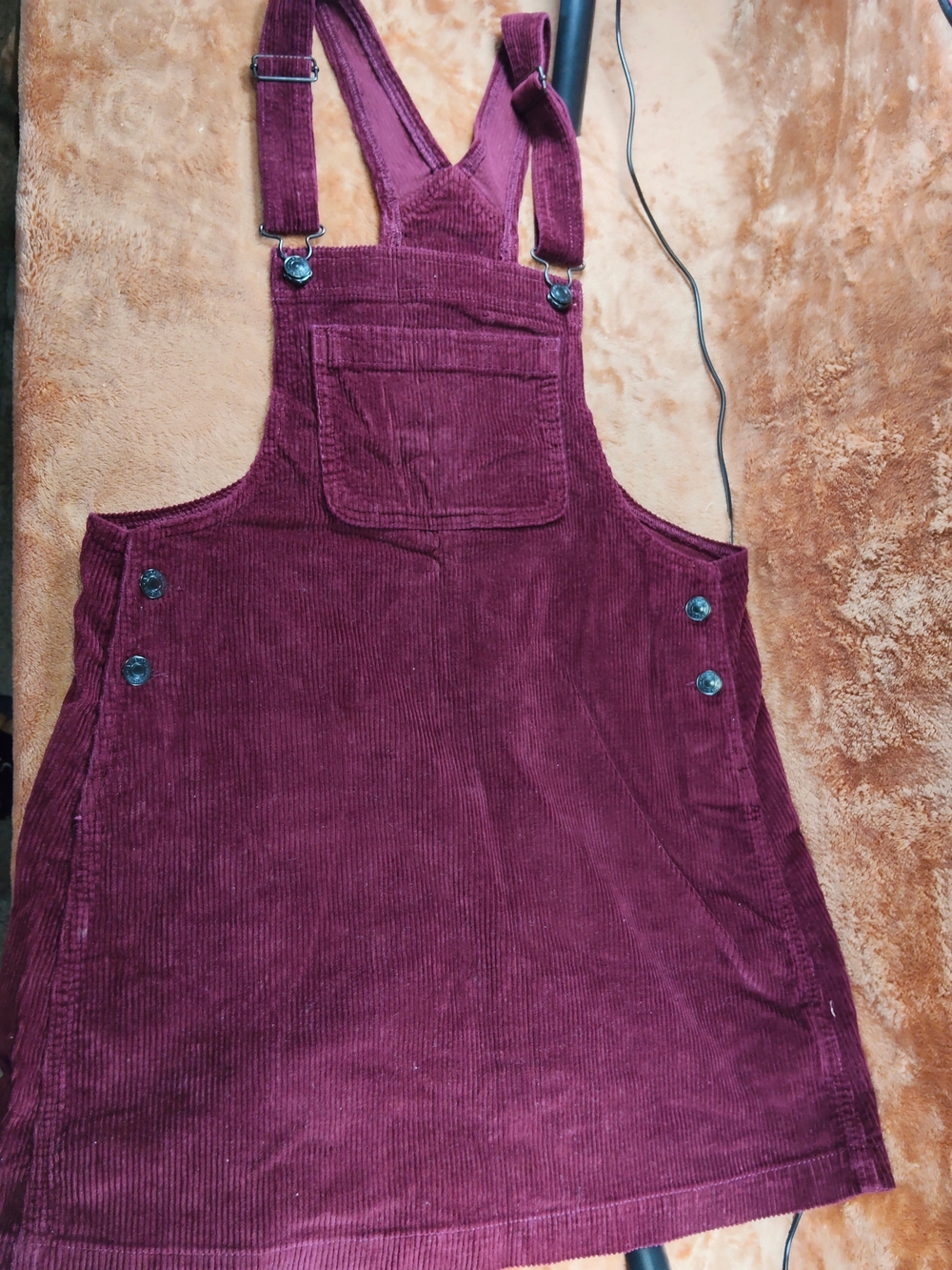American Eagle Outfitters Burgundy Corduroy Pinafore Dress